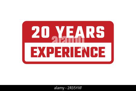 20 Years Experience Rubber Stamp Stock Vector