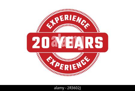 20 Years Experience Rubber Stamp Stock Vector