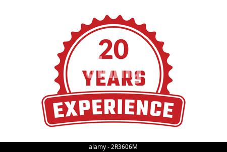 20 Years Experience Rubber Stamp Stock Vector