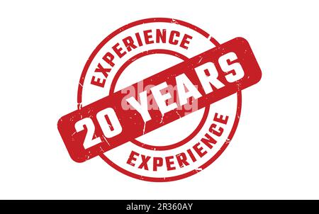 20 Years Experience Rubber Stamp Stock Vector