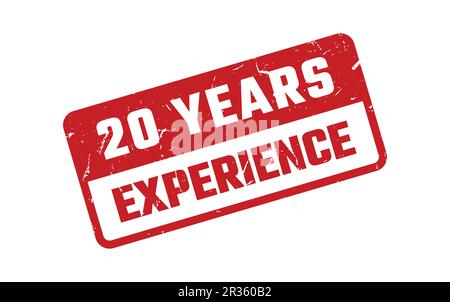 20 Years Experience Rubber Stamp Stock Vector