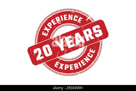 20 Years Experience Rubber Stamp Stock Vector