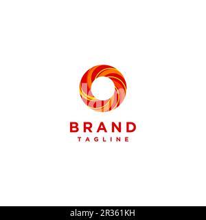 Letter O with Colorful Abstract Motif. Letter O logo design with swirling colorful stripes motif. Stock Vector