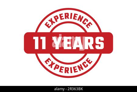 11 Years Experience Rubber Stamp Stock Vector