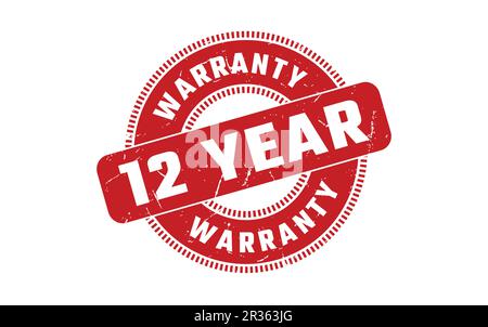 12 Year Warranty Rubber Stamp Stock Vector