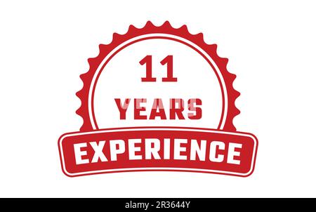 11 Years Experience Rubber Stamp Stock Vector