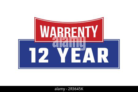 12 Year Warranty Seal Vector Stock Vector