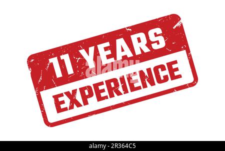 11 Years Experience Rubber Stamp Stock Vector