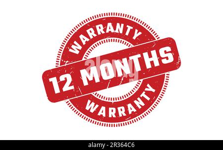 12 months warranty Rubber Stamp Stock Vector