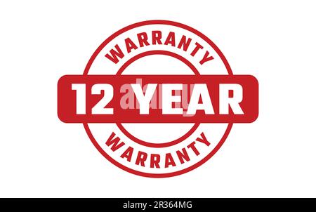 12 Year Warranty Rubber Stamp Stock Vector