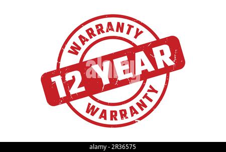12 Year Warranty Rubber Stamp Stock Vector