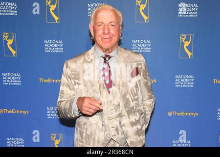 New York, USA. 22nd May, 2023. Ric Flair walking the red carpet at the 44th Annual Sports Emmy Awards held at Jazz at Lincoln Center's Frederick P. Rose Hall in New York, NY on May 22, 2023. (Photo by Efren Landaos/Sipa USA) Credit: Sipa USA/Alamy Live News Stock Photo