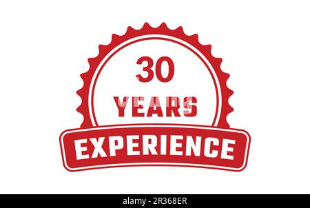 30 Years Experience Rubber Stamp Stock Vector