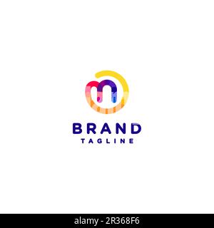 Colorful Initials N Logo Design. Colorful Letter N Connecting With The Outside Circles. Stock Vector