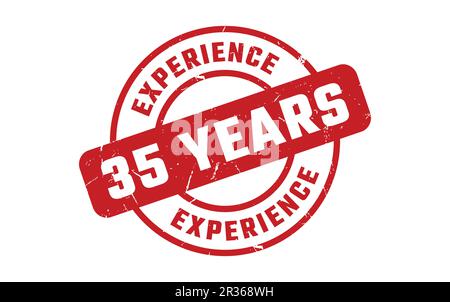 35 Years Experience Rubber Stamp Stock Vector