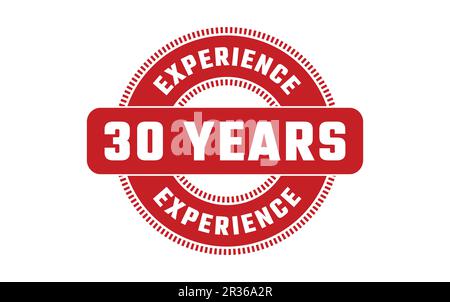 30 Years Experience Rubber Stamp Stock Vector