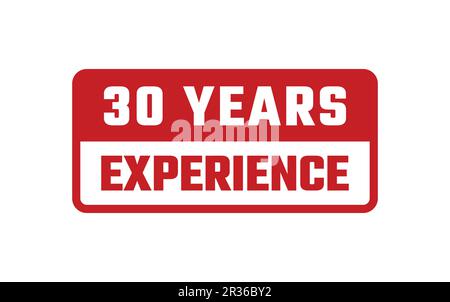 30 Years Experience Rubber Stamp Stock Vector