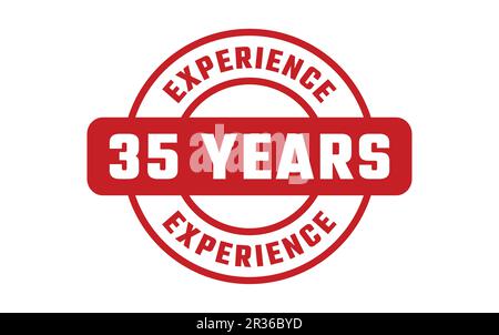 35 Years Experience Rubber Stamp Stock Vector