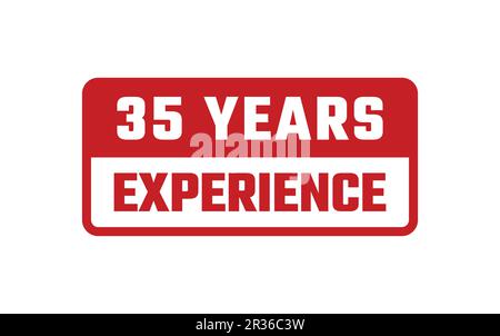 35 Years Experience Rubber Stamp Stock Vector