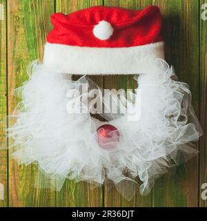 Christmas wreath like Santa Stock Photo