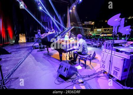 concierto de Diego el Cigala y Omara Potuondo en Port Adriano, Calvia, Mallorca, balearic islands, spain, europe. Stock Photo