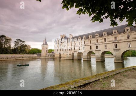 arcades of the Diana Bridge, Chenonceau castle, 16th century, Chenonceaux, Indre-et-Loire department, France, Western Europe. Stock Photo