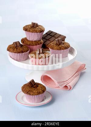 Carrot and chocolate muffins Stock Photo