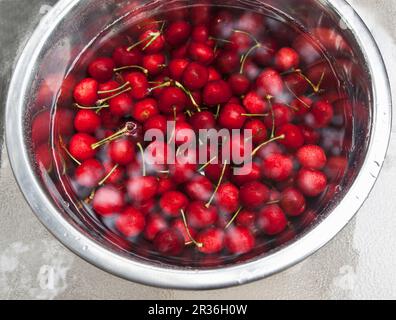 A huge bowl of fresh cherries Stock Photo - Alamy