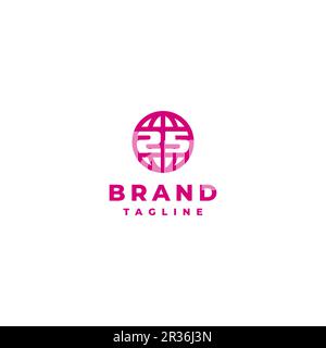 Number 25 Between The Equator Of The Globe Icon. Number 25 in Globe Icon Logo Design. 25th anniversary logo design The number 25 between the equator. Stock Vector