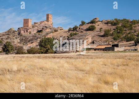 Zafra castle, 12th century, Campillo de Dueñas, Guadalajara, Spain. Stock Photo