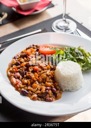 Vegan chili with seitan Stock Photo