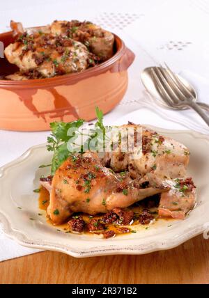 Coniglio in umido (Stewed Rabbit, Italy) Stock Photo