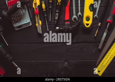 Set of tools for real professional Stock Photo