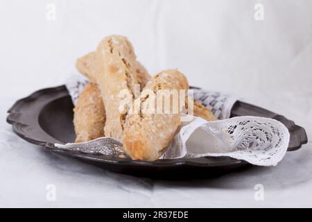 Spelt salt sticks in a bowl Stock Photo