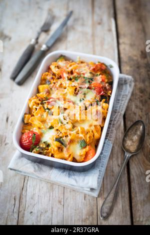 Mediterranean pasta bake in an ovenproof baking dish Stock Photo Alamy