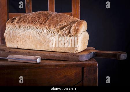 Coconut toast bread on a chopping board Stock Photo