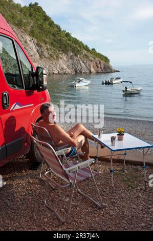 Camping, Senj, Dalmatia, Croatia, Adriatic Sea Stock Photo - Alamy