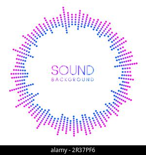 Circle sound wave visualisation. Dotted music player equalizer. Radial ...