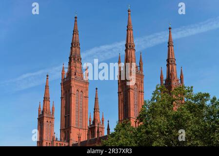 Market Church, Schlossplatz, Wiesbaden, Hesse, Germany Stock Photo