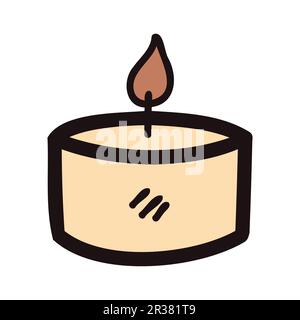 Hand Drawn candle in doodle style isolated on background Stock Vector