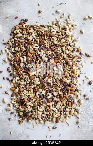 Various types of nuts Stock Photo