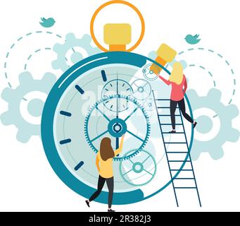 Time management. Time management. Projects and deadlines. Stock Vector