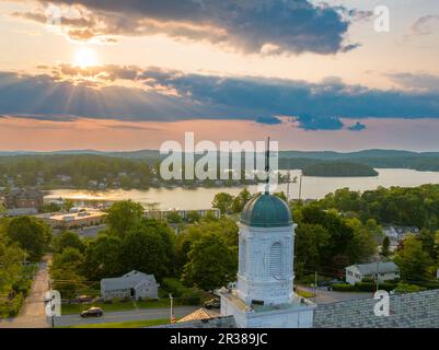 Late afternoon aerial photo of Lake Mahopac located in Town of Carmel, Putnam County, New York. Stock Photo