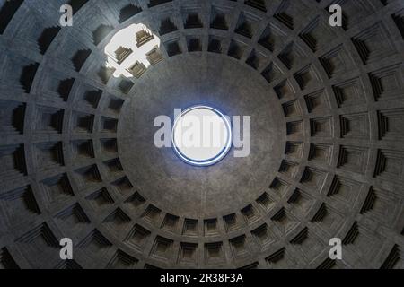 Pantheon Ceiling Rome bottom-up view Stock Photo