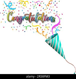 Congratulations text graphics for celebrating special occasions illustration Stock Vector