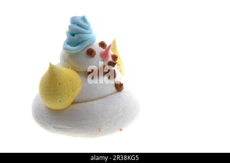 snowman sugar desert isolated on the white background Stock Photo