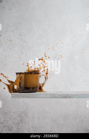 mocha coffee with chocolate and splash Stock Photo