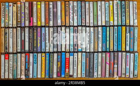 Audio cassette collection Stock Photo