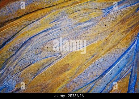 Abstract color sand texture at kaolin mine Stock Photo - Alamy