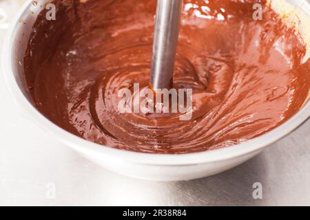 Melting chocolate in a bowl close up Stock Photo